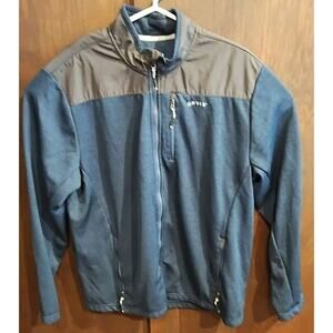 Orvis Men's Blue Gray Full Zip Performance Mid-Weight Jacket Sweater Bonded XL